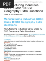 Manufacturing Industries CBSE Class 10 SST Geography Extra Questions - Learn CBSE