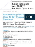 Manufacturing Industries CBSE Class 10 SST Geography Extra Questions - Learn CBSE