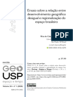 Desigualdade geográfica e regionalização do Brasil