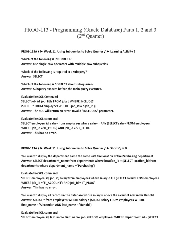 Oracle PL/SQL Programming Essentials | PDF | Pl/Sql | Sql