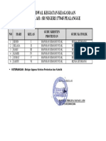 Jadwal Kegiatan Keagamaan