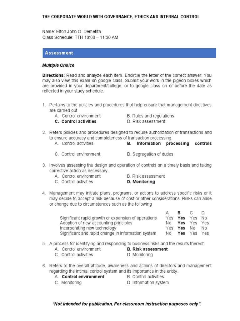 Internal Control and Fraud Assessment | PDF | Internal Control | Inventory
