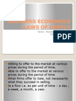 Business Economics - Laws of Supply