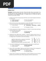 Unit Iv Assessment Part I Internal Control A Tool in Managing Risk