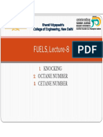 FUELS, Lecture-8: Knocking Knocking Octane Number Cetane Number