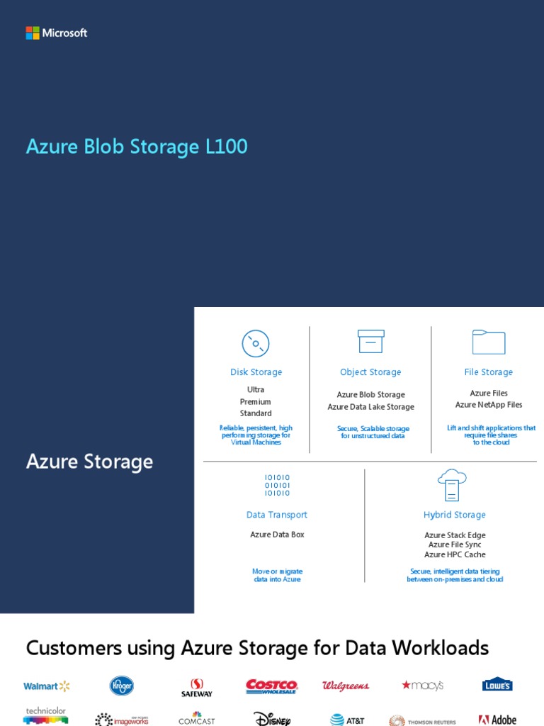 Azure Blob Storage Overview and Benefits | PDF | Microsoft Azure ...