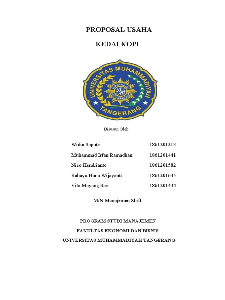 Proposal Usaha Kedai Kopi Kreatif | PDF | Karier & Perkembangan | Bisnis