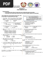 Hinigaran National High School: Research 9 First Summative Test