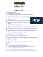 Statistics Mcqs Paper 2013: 20 Questions on Statistics Concepts & Binomial Distribution