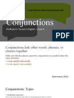 Conjunctions: Proficiency Course in English - Level 4