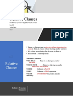 Relative Clauses: Proficiency Course in English/ Faculty of Law Level 4 2020/2021 Delt