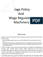 Wage Policy and Wage Regulation Machinery