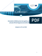 Orientările 2_2018 privind derogările prevăzute la GDPR