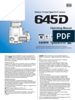 Operating Manual: Medium Format Digital SLR Camera