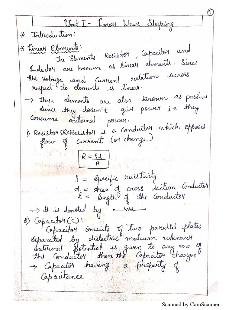 UNIT1 Linear Wave Shaping PDF