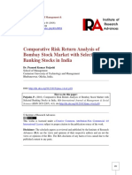 Comparative Risk Return Analysisof Bombay Stock Marketwith Selected Banking Stocksin India