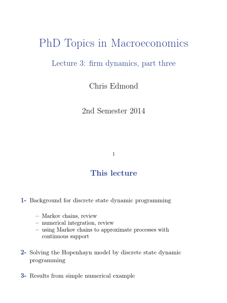 phd topics in macroeconomics