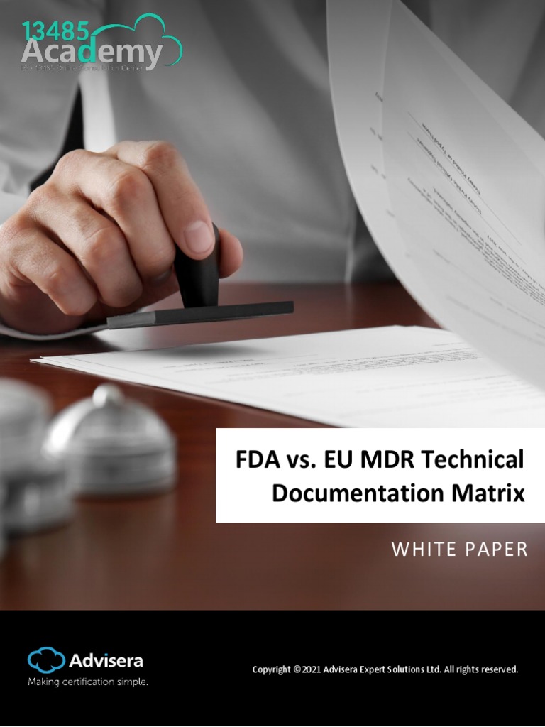 FDA Vs EU MDR Technical Documentation Matrix EN | PDF | Federal Food ...