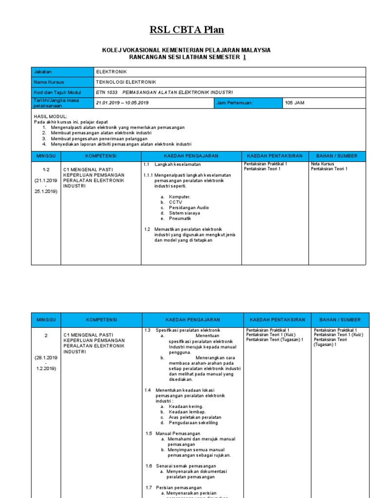 RSL Plan | PDF
