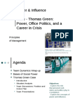 Power and Influence Case THOMAS GREEN Fall 2018 1