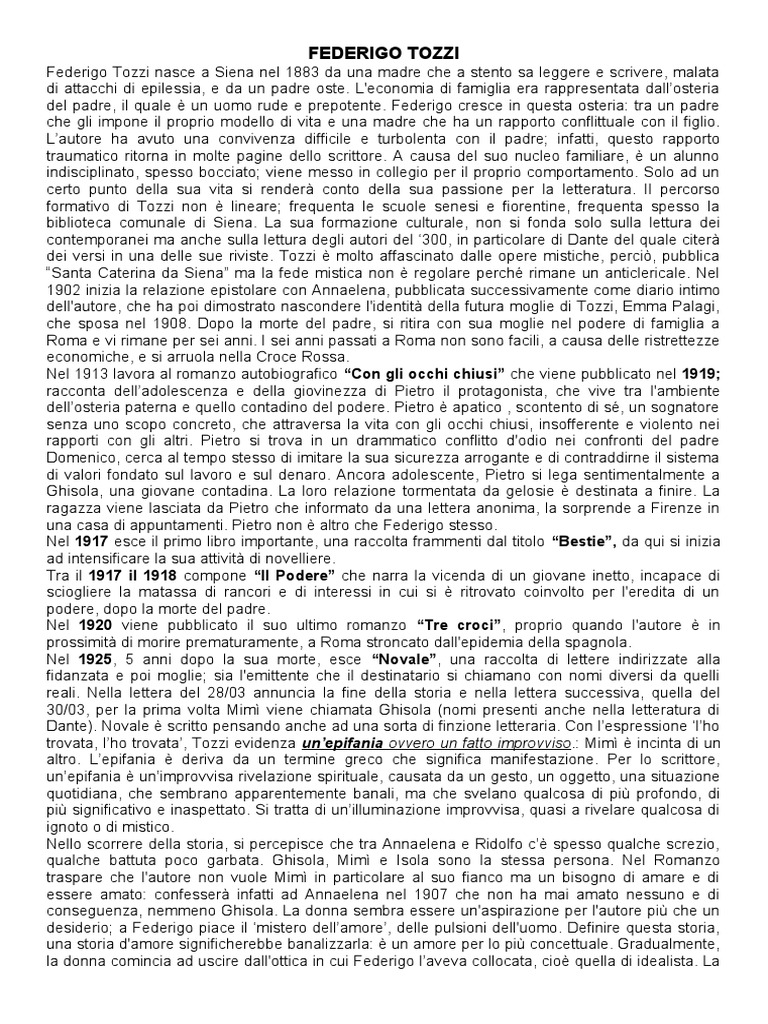 Federigo Tozzi | PDF