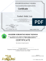 Certificate: Faishal Abdul Azis