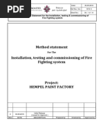 Method Statement Installation, Testing and Commissioning of Fire Fighting System