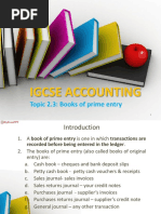 Igcse Accounting: Topic 2.3: Books of Prime Entry