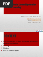 Linear Algebra For Machine Learning