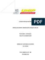 Postagem 1 Prática de Ensino: Observação e Projeto - Unip