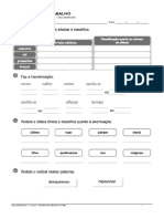 Ficha de Trabalho Gramática 3º Ano 1º Período