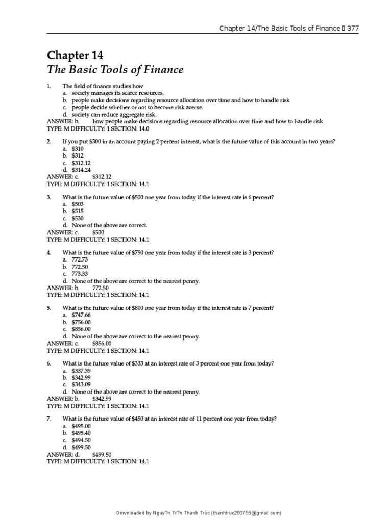 Basic Finance Tools and Calculations | PDF