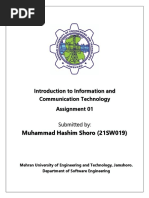 Muhammad Hashim Shoro (21SW019) : Introduction To Information and Communication Technology Assignment 01