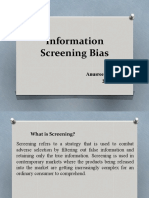 Information Screening Bias: Anusree Sasidharan 21MCOM47