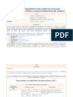 Documentos Requeridos para Acreditar Situación