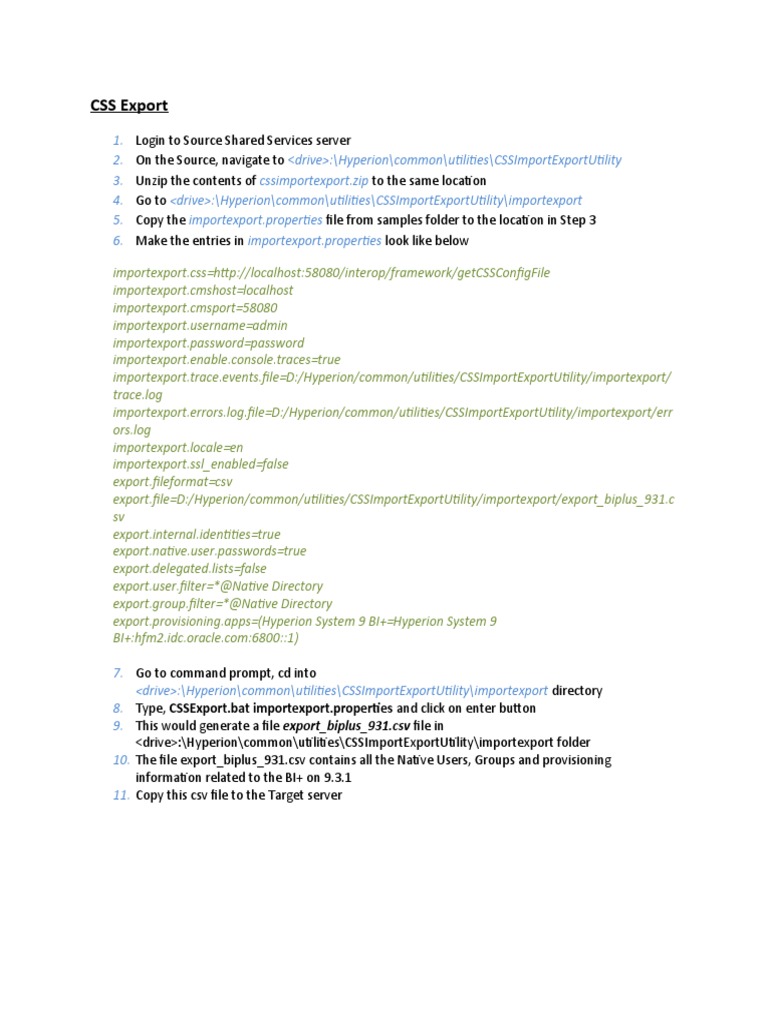 Css Import Export Utility Usage | PDF | Computer File | Directory ...