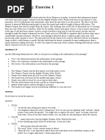 TFNG Reading: Exercise 1: Passage: The Thames Tunnel