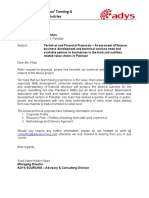 Proposal - Assessment Need and Available Options in Food and Nutrition Value Chains in Pakistan - ADYS Sourcing - January 2019