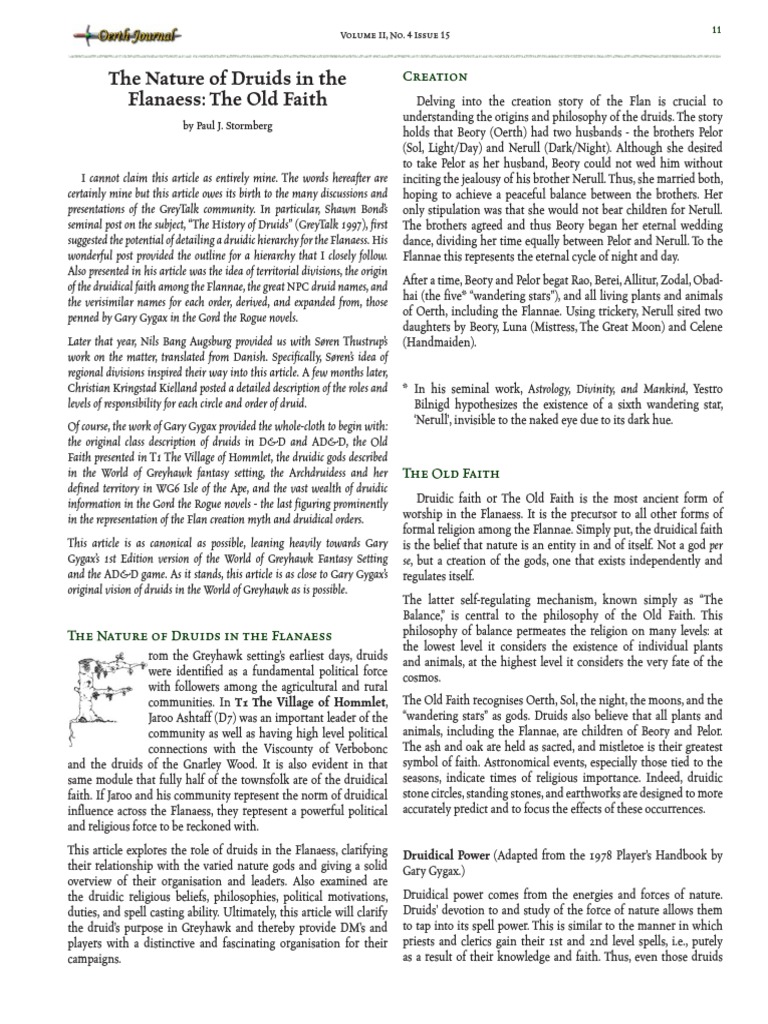 Druid Hierarchy in Flanaess Explained | PDF | Druid