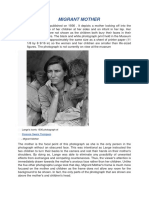 Migrant Mother: Migrant Mother Published On 1936 - It Depicts A Mother Looking Off Into The