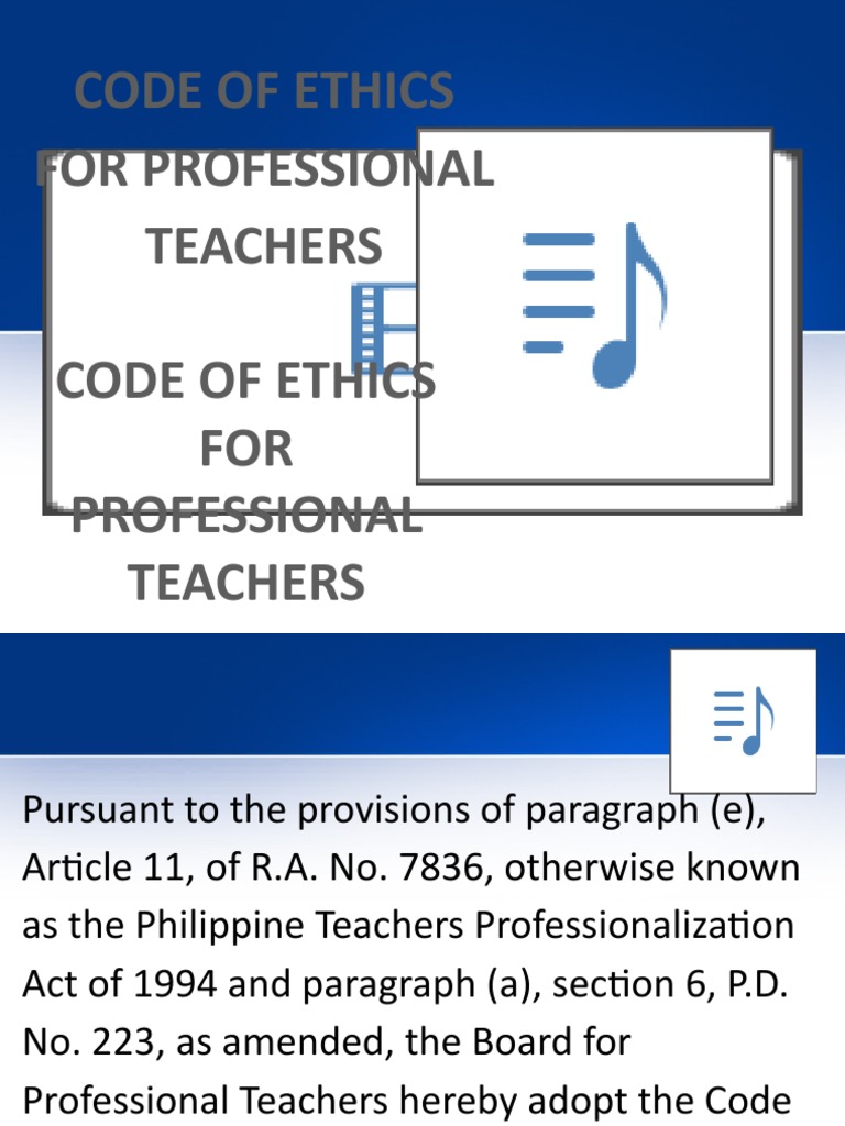 Code of Ethics | PDF | Teachers | Learning
