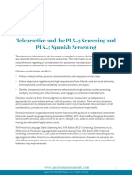 Telepractice and The Pls 5 Screening and Pls 5 Spanish Screening