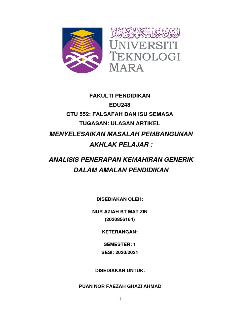 Ctu 552 Falsafah Dan Isu Semasa Pdf
