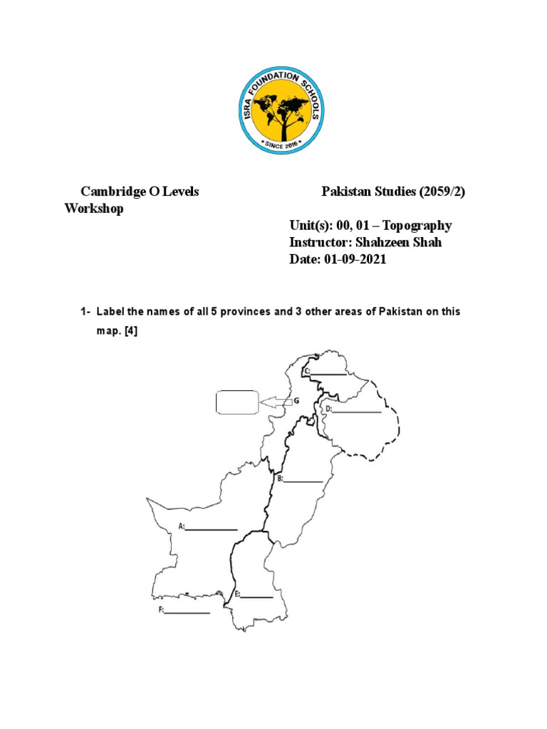 Labeling Pakistan's Topography and Provinces | PDF | Kashmir | Pakistan