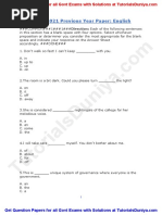 CDS English Previous Year Question Paper 2021