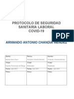 PROTOCOLO DE SEGURIDAD SANITARIA LABORAL COVID Tipo Subcontrato (2) (1) CVV