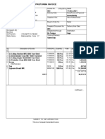 Proforma Invoice for Construction Materials