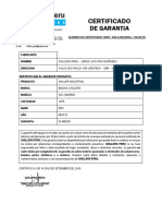 Certificado de Garantia de Chillers - Maquindustria