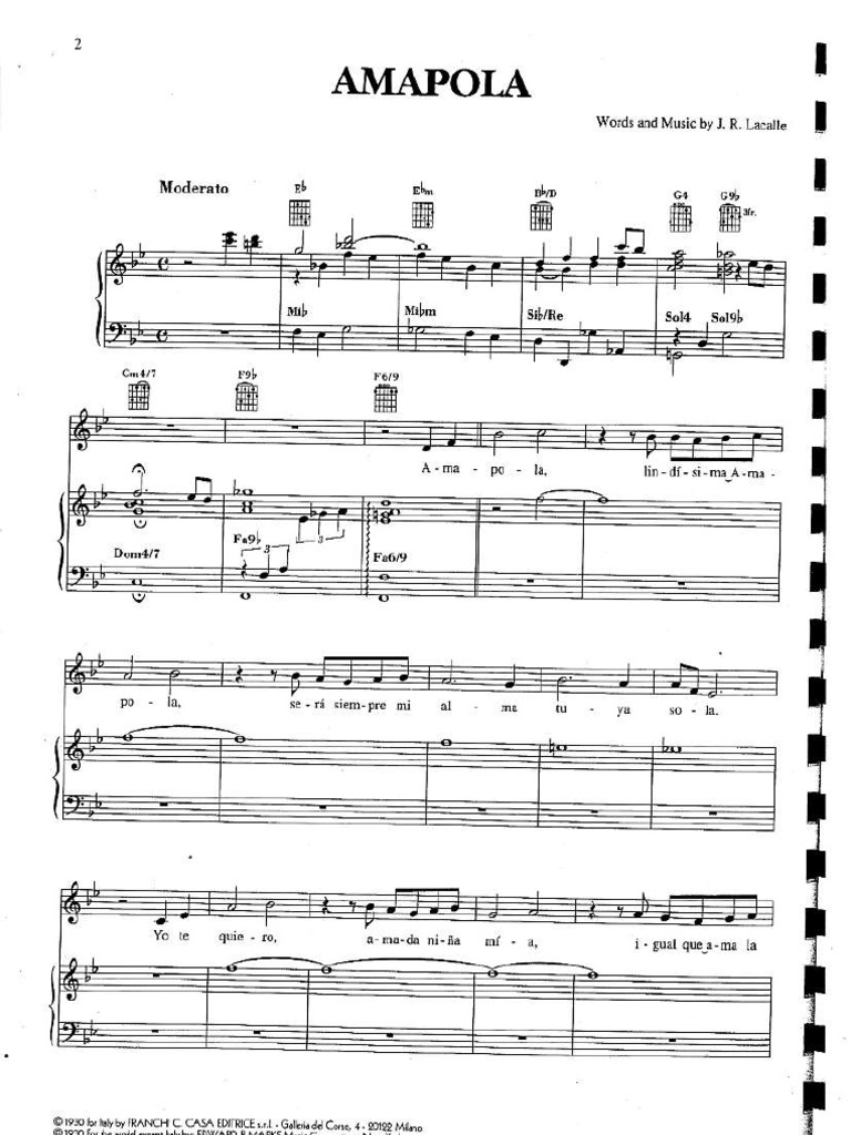 Amapola - Andrea Bocelli | PDF