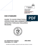 Doe Standard: Guide To Good Practices For Operations and Administration Updates Through Required Reading